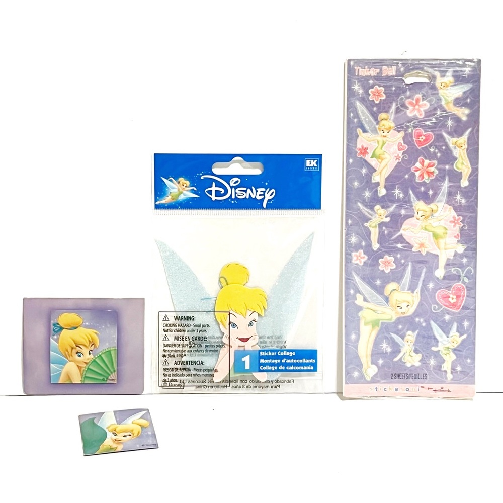 Disney Tinker Bell Lot Sparkly Stickers Large Scrapbooking Decal Magnets Fairy